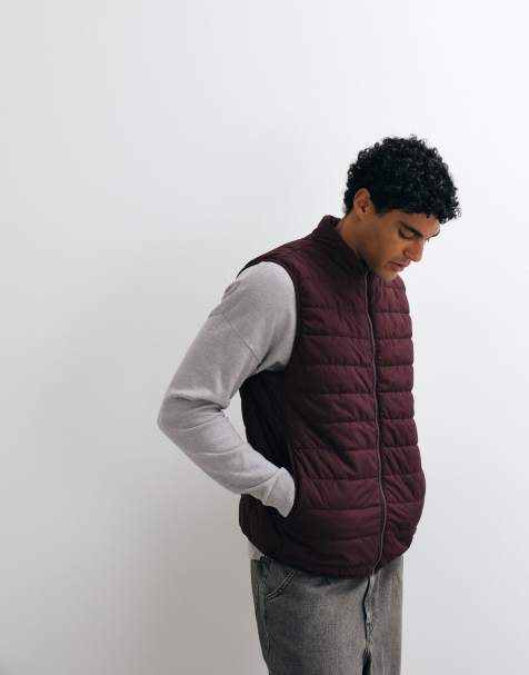 ASOS DESIGN – Bordowy ocieplany bezrękawnik - view 1