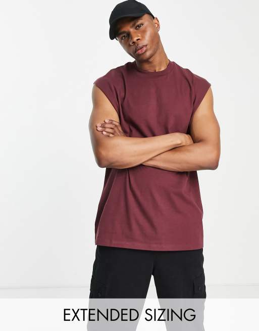 ASOS DESIGN – Bordowy podkoszulek oversize