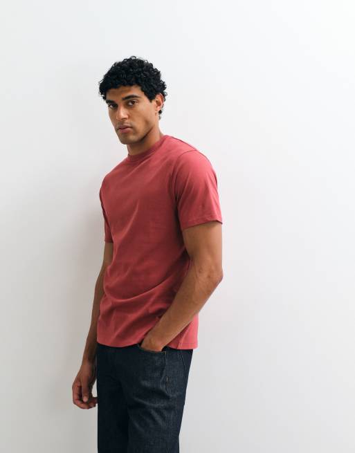 ASOS DESIGN – Bordowy T-shirt basic o regularnym kroju, 4 z 5