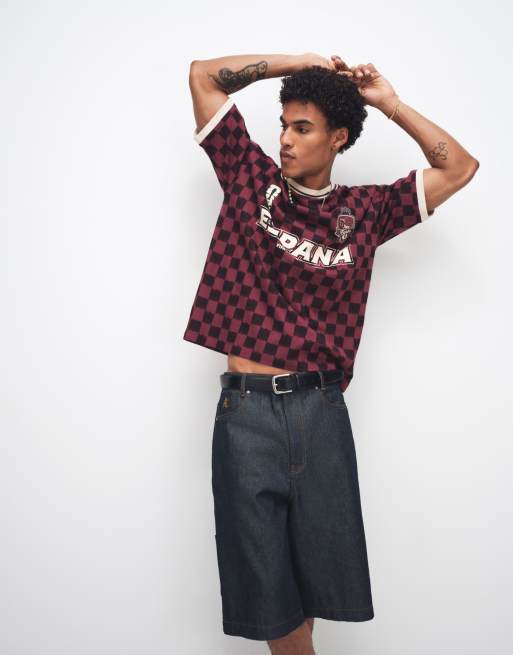 ASOS DESIGN – Bordowy T-shirt oversize z nadrukiem FIFA World Cup Spain, 4 z 5