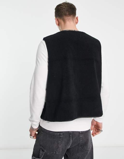 ASOS Design Vinyl Gilet in Black