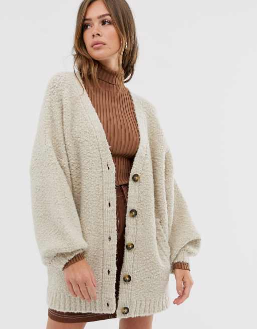 ASOS DESIGN borg knit cardigan | ASOS