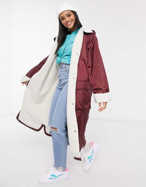 Asos hot sale borg raincoat