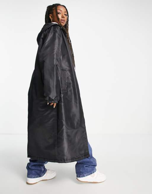 Asos design maxi hot sale borg lined rainwear