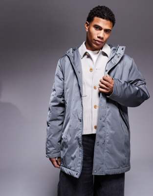 borg lined parka in gray