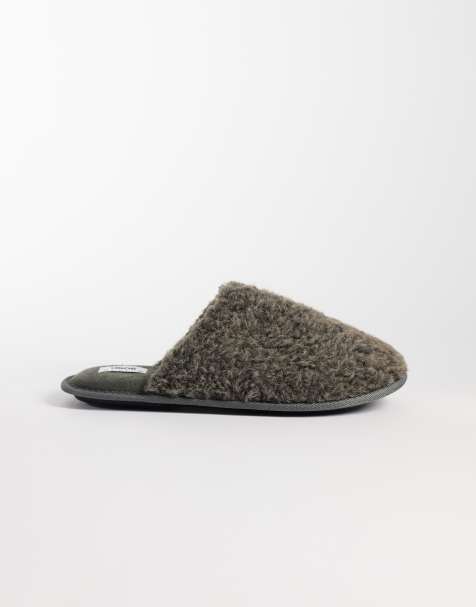 ASOS DESIGN Borg-Mule-Hausschuhe in Mokka - view 1