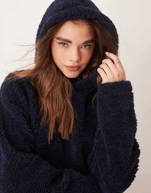 Asos oversized hoodie in borg online