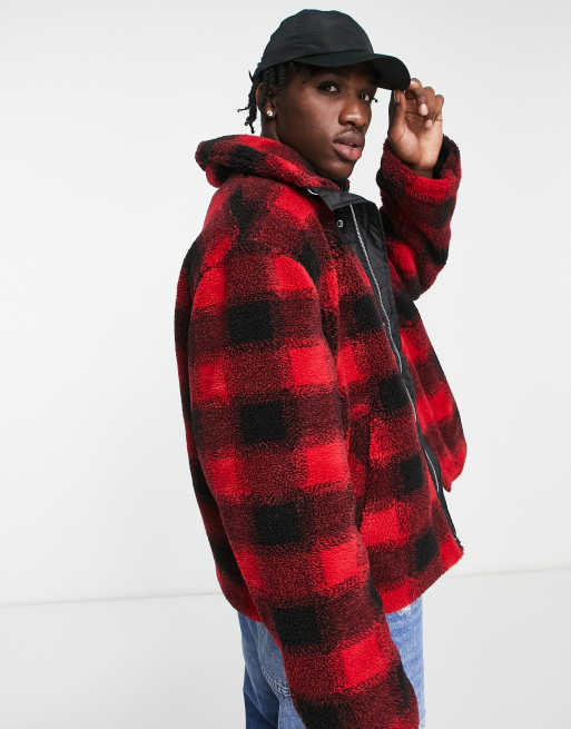 Checked puffer jacket