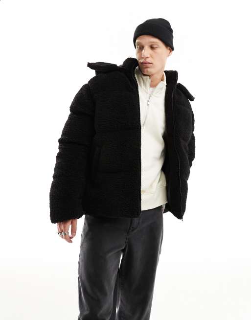 Black puffer jacket mens hot sale asos