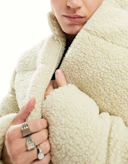 Buy Ecru Cream Teddy Borg Coat from Next USA