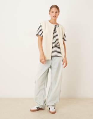 Asos Design Borg Vest In White