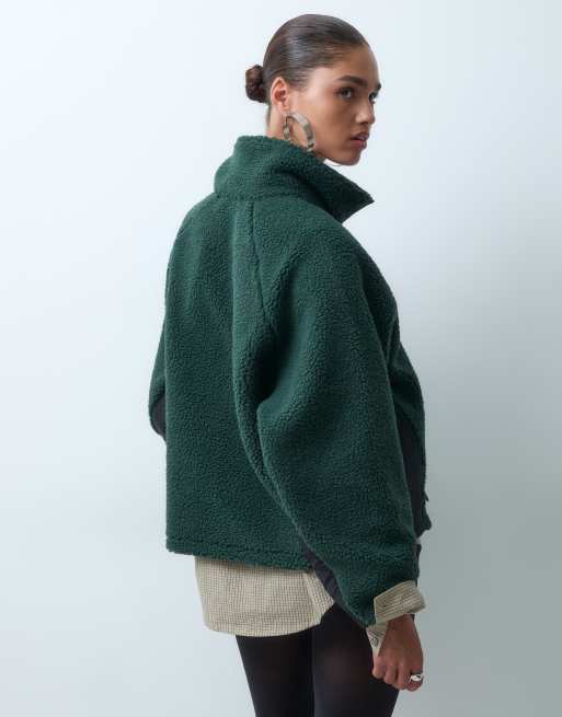ASOS DESIGN - Borgjack met rits in groen en roze, 4 van 4