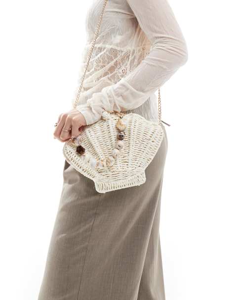 ASOS DESIGN - Borsa a mano in paglia con tracolla rimovibile e manico in resina - view 1