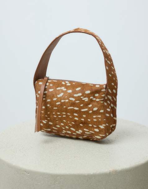ASOS DESIGN borsa a mano in pelle con stampa cervo - view 1