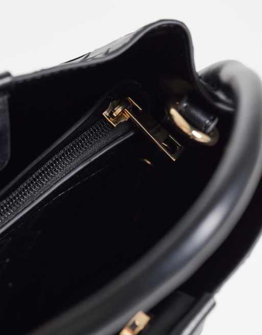 ASOS DESIGN - Borsa a secchiello intrecciata nera con tracolla rimovibile, 3 di 4