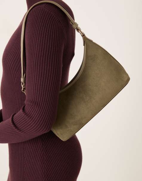 ASOS DESIGN - Borsa a spalla anni '90 in camoscio sintetico verde medio - view 1