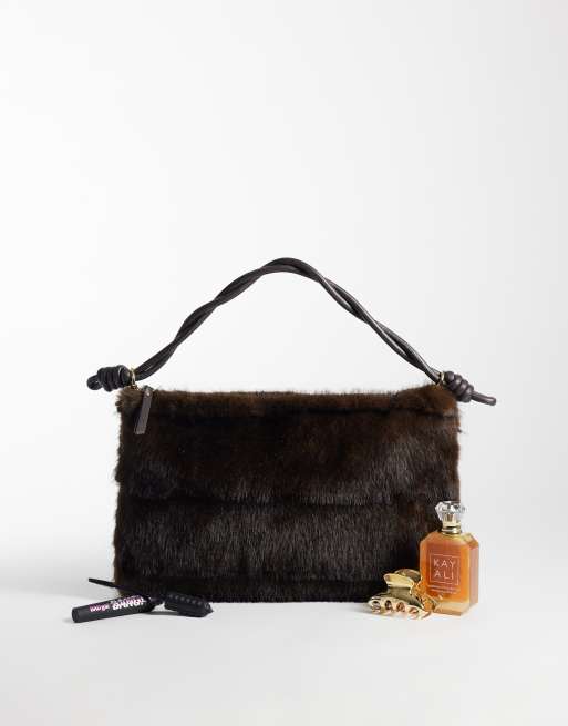 ASOS DESIGN borsa a spalla in marrone cioccolato, 2 di 4