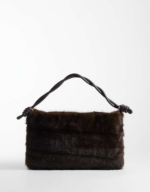 ASOS DESIGN borsa a spalla in marrone cioccolato, 4 di 4
