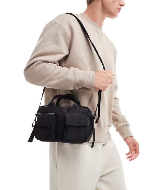 ASOS DESIGN - Borsa a tracolla con dettagli cargo e manico superiore in nylon, 2 di 4