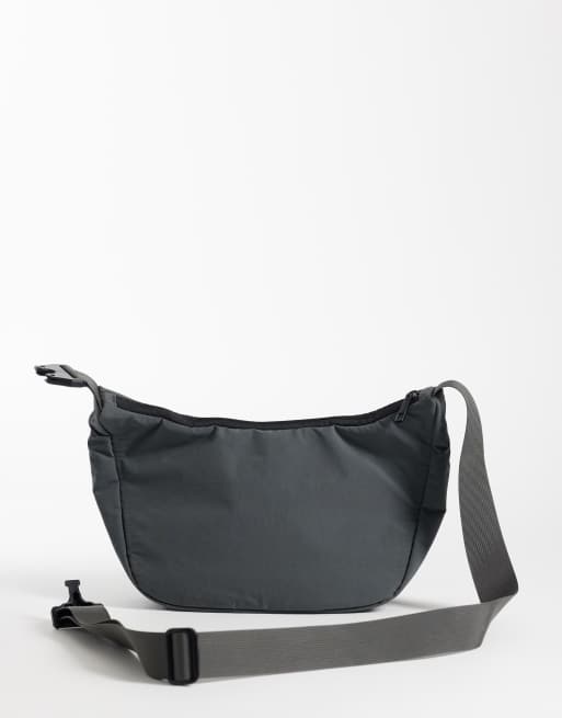 ASOS DESIGN - Borsa a tracolla in nylon grigia, 4 di 4
