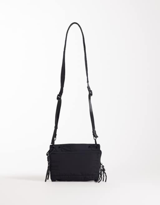ASOS DESIGN - Borsa a tracolla in nylon nera, 4 di 4