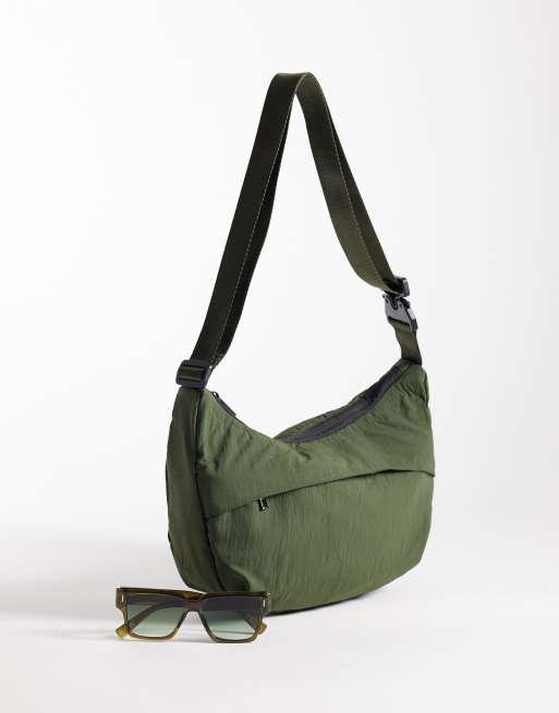 ASOS DESIGN - Borsa a tracolla in nylon verde, 2 di 4