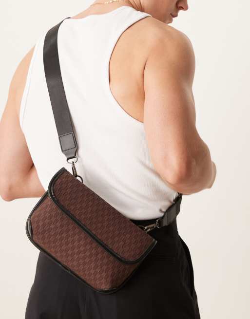 ASOS DESIGN - Borsa a tracolla marrone