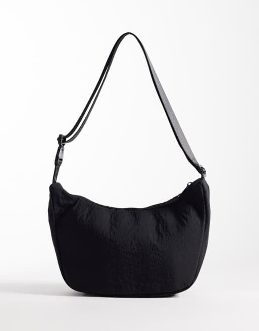 ASOS DESIGN - Borsa a tracolla nera in nylon, 4 di 4