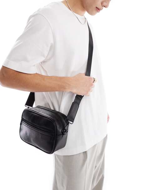 ASOS DESIGN - Borsa a tracolla nera in pelle sintetica - view 1