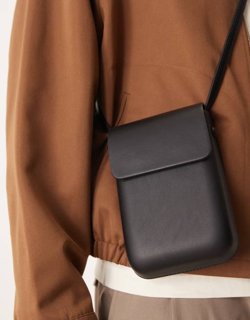 ASOS DESIGN - Borsa a tracolla piccola strutturata nera, 4 di 4