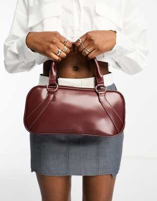 ASOS DESIGN - Borsa bowling a mano color cuoio scuro