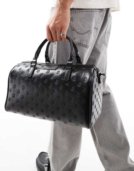 ASOS DESIGN - Borsa bowling media nera con dettagli in rilievo