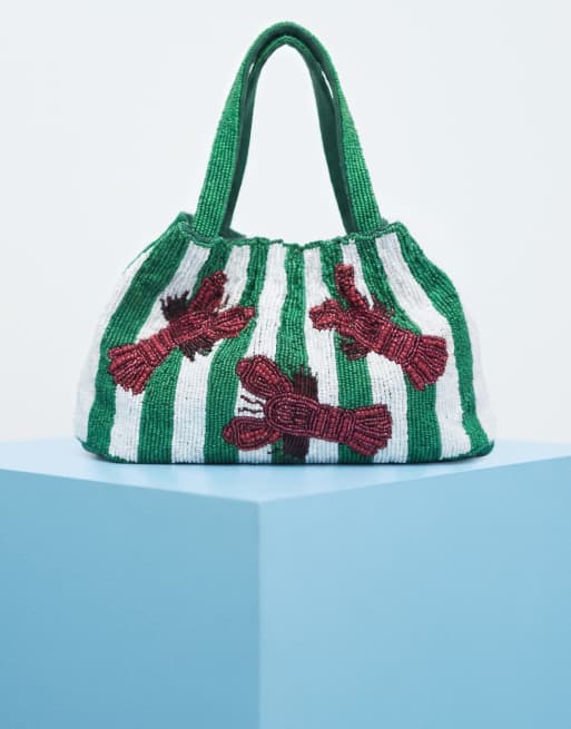ASOS DESIGN - Borsa da spalla a pochette decorata con aragoste multicolore
