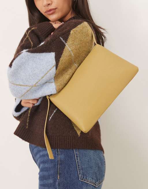 ASOS DESIGN - Borsa da spalla con spallina con fibbia laterale color chartreuse