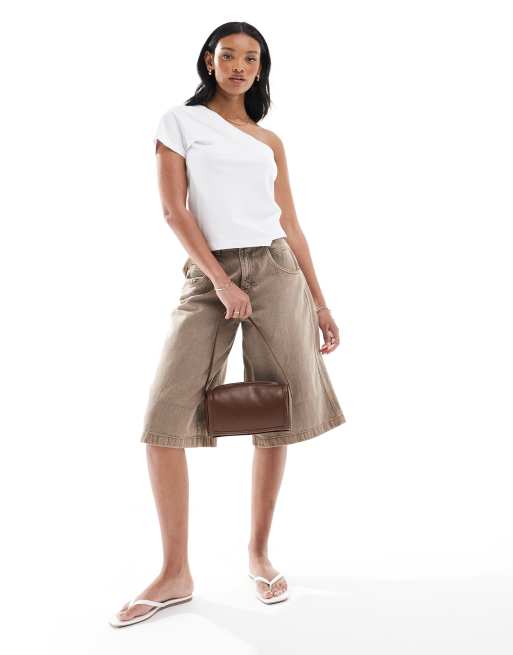 ASOS DESIGN - Borsa da spalla marrone con bordi in rilievo, 2 di 4