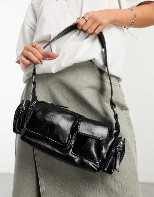 ASOS DESIGN - Borsa da spalla multitasche nera, 4 di 4