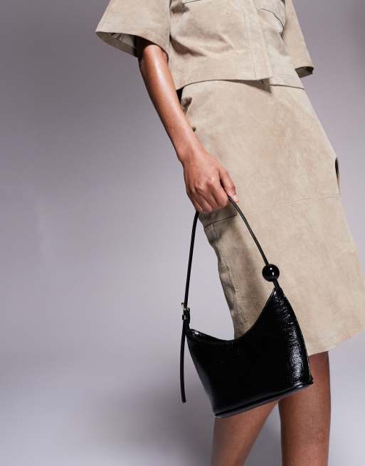 ASOS DESIGN - Borsa da spalla nera con sfera in resina sulla tracolla, 2 di 4