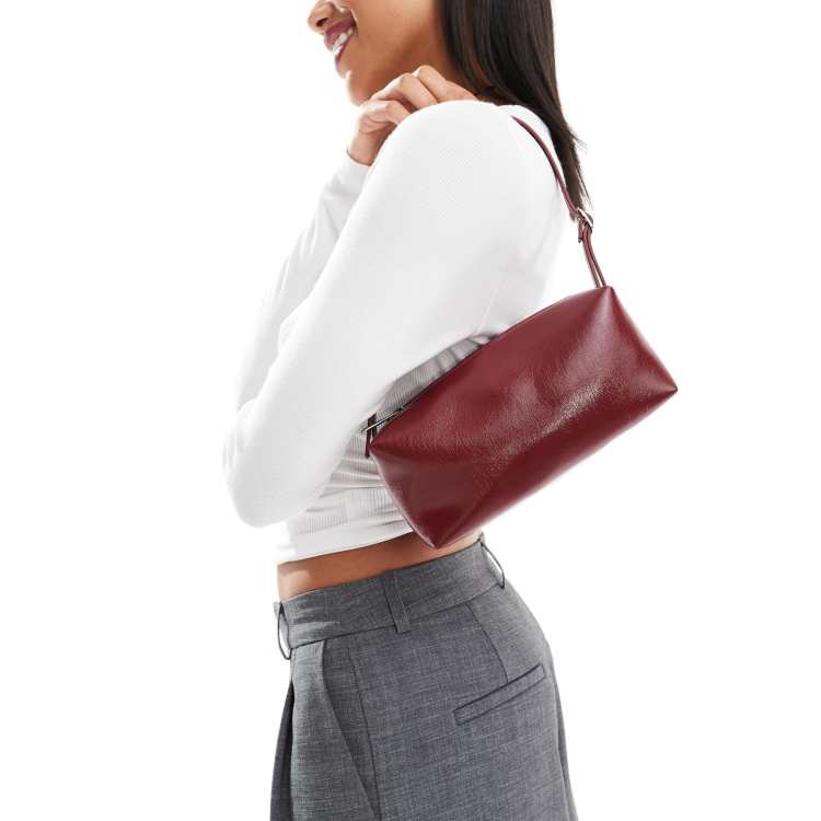 Borsa Shopper In Pelle Di Cervo Bordeaux