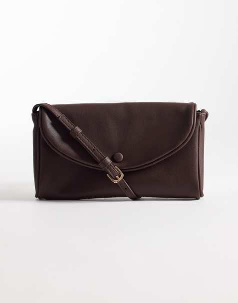 ASOS DESIGN - Borsa da spalla skinny a busta color cioccolato - view 1