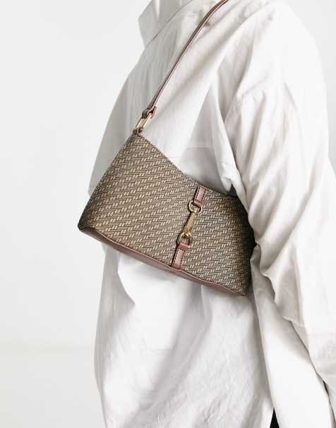 ASOS DESIGN - Borsa da spalla stile anni '90 con stampa monogramma e chiusura in metallo - view 1