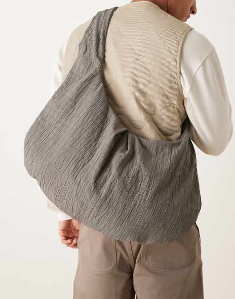 ASOS DESIGN - Borsa grigia trapuntata a tracolla - view 1
