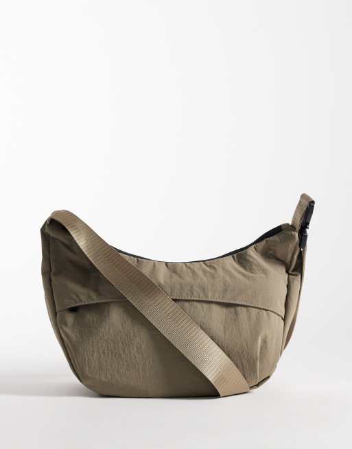 ASOS DESIGN - Borsa in nylon color pietra