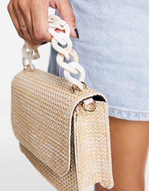 ASOS DESIGN - Borsa in paglia con manico in resina e tracolla rimovibile , 2 di 4