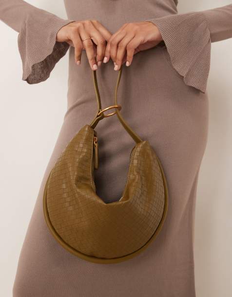 ASOS DESIGN - Borsa multiuso da spalla e a mano con trama ondulata verde - view 1