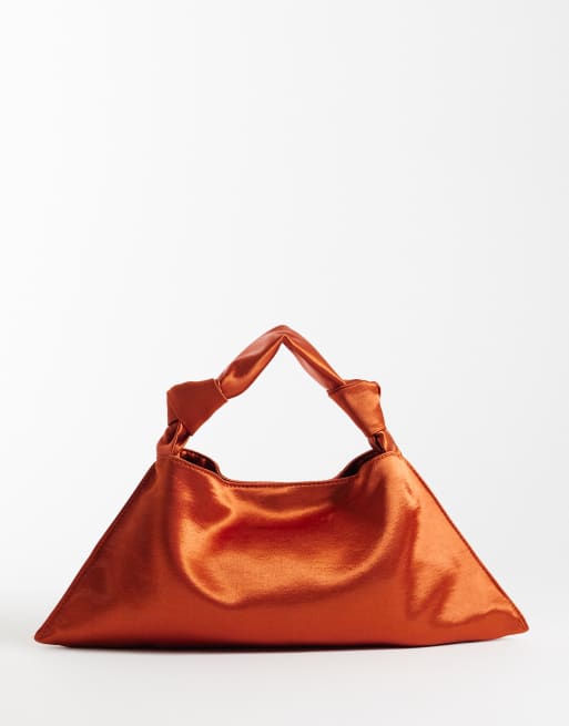ASOS DESIGN borsa piccola a spalla in raso color ruggine, 1 di 4
