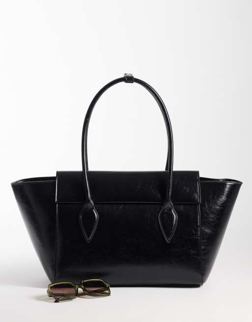 ASOS DESIGN borsa shopper strutturata XL nera, 2 di 4