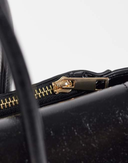 ASOS DESIGN borsa shopper strutturata XL nera, 3 di 4
