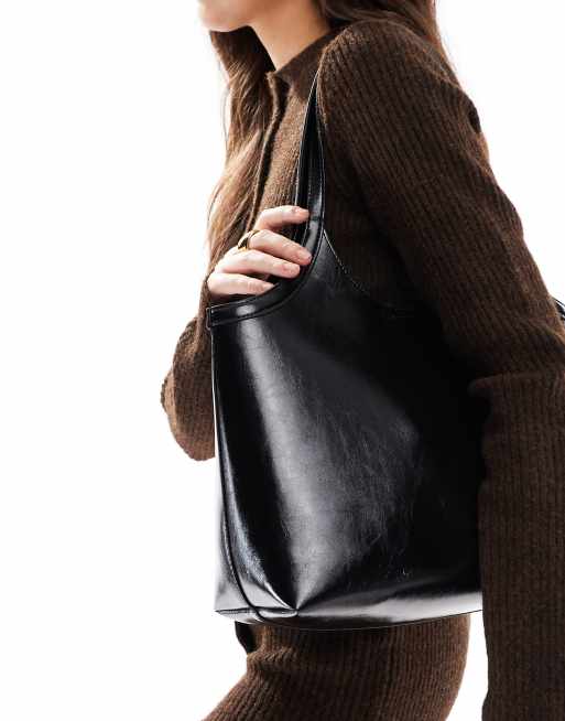 ASOS DESIGN - Borsa shopping arrotondata nera, 4 di 4