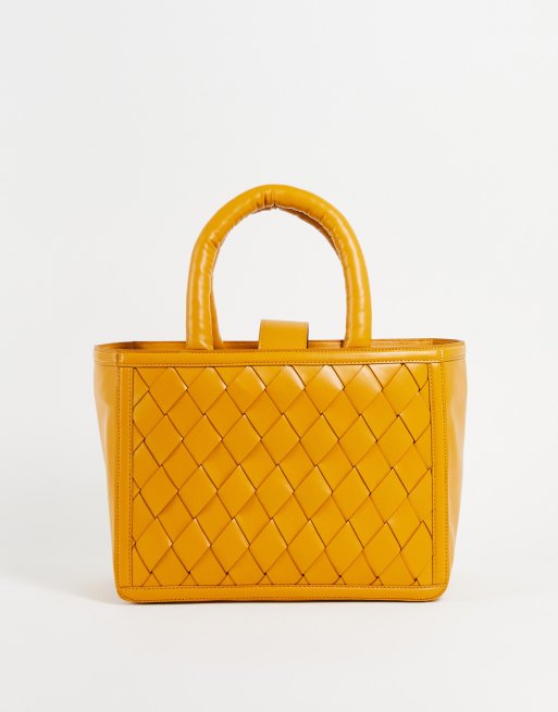 ASOS DESIGN - Borsa shopping con intreccio oversize arancione