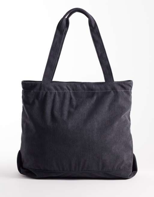 ASOS DESIGN - Borsa shopping grigia a coste, 4 di 4